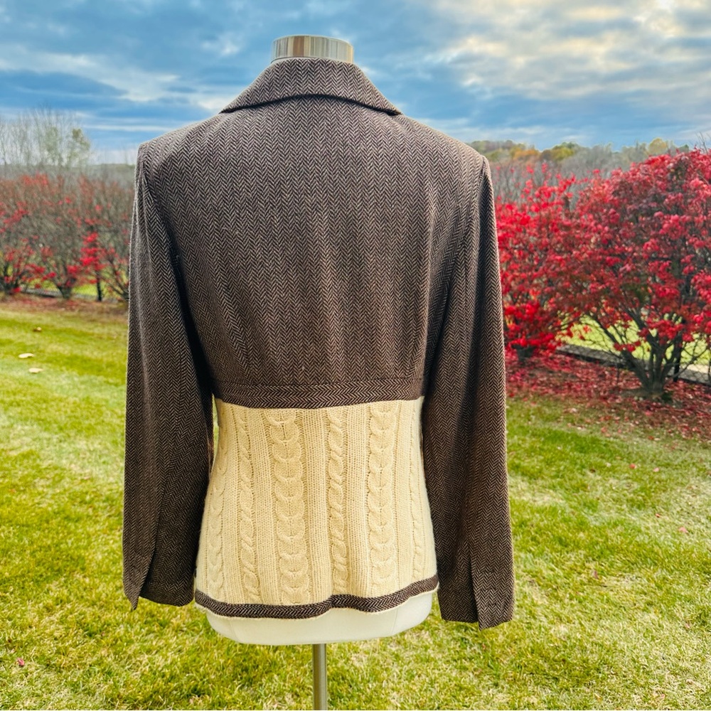 Boston Proper Women’s Size 12
Brown & Beige Tweed Wool/ Rayon Sweater Blazer - Picture 10 of 16